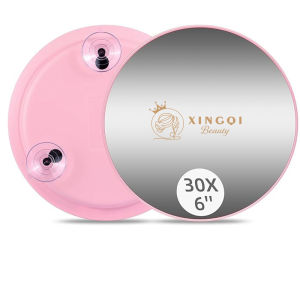 6 inch(15cm) round white/black magnifying 5x 10x 20x 30x times suction cup makeup mirror beauty tools & accessories pocket magnifying mirror with removable suction cups shaving  shower mirrors small  for bag