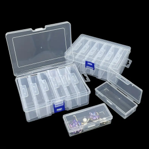 6pcs Sturdy Clear Plastic Storage Box Set - Durable Rectangular Craft Organizer Cases - Multi-Use Containers with Latch