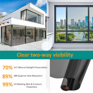 Privacy Double-Sided Transparent Film Sunshade Glass Sticker Sunscreen and Waterproof Window Decoration Film Bedroom