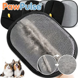 PawPulse【Local Stock】Reusable Pet Hair Remover Glove Double Sided Electrostatic Grooming Glove For Long Hair Dog Cat Hair Brush Carpet Hair Cleaner