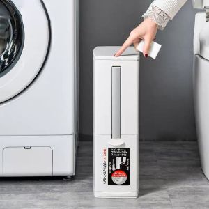 Tase Good Waste Bin/Rubbish Bin Stylish Narrow Slim Toilet Fashion Trash with Brush