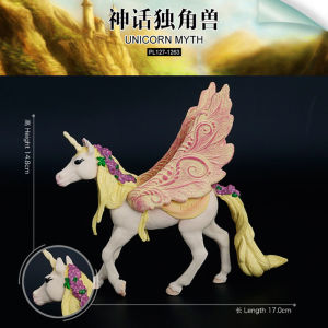Colorful Mythical Animal Toy Unicorn Model Simulation Flying Horse Statue Lucky Lamb Painting Craft for Children And Adults