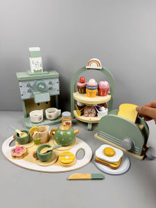 Wooden Tea Pot Toy for Girls Role Play Kitchen Accessories Birthday Gift Afternoon Tea Time Kids Simulation Playhouse Toys