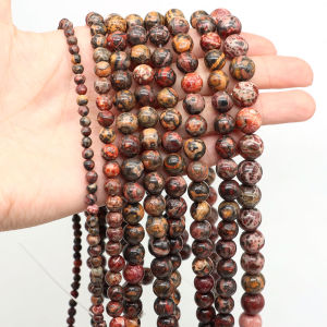 Natural Leopard Jasper Stone Beads For Jewelry Making Round Loose Spacer Beads Diy Bracelets Necklace Accessories 4 6 8 10mm 15"