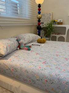 ผ้าคลุมเครื่องนอนแบบเต็มตัว ผ้าฝ้ายแท้ พิมพ์ลายดอกไม้ คลุมเตียงแบบครอบคลุมเต็มรูปแบบ ผ้าฝ้ายแท้ ใช้งานได้ตลอดทั้งปี ผ้าฝ้าย 100%