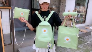 School bag for women 4-piece set middle school student large capacity backpack female student multifunctional backpack for girls