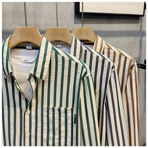 Big Sale Leak-Picking Stripes Long Sleeves Shirt Mens Spring Summer Workwear Shirt Shirt Outwear Sun Protection Clothing Mens Clothing Abrasion Resistant