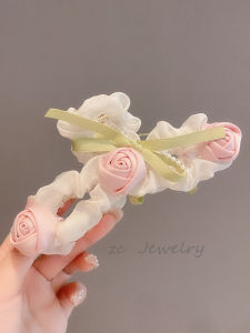 Elegant Rose Hair Claw for Women Sweet Shark Tail Clip Fairy Tale Style Hair Accessories Korean Fashion Fresh out New Product