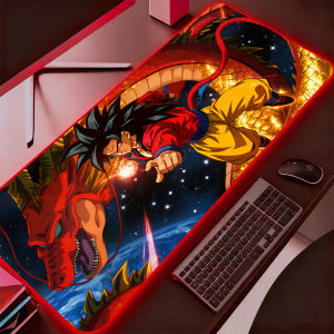Bandai | Backlight XXL Rubber Large PC Mousepad RGB Gamer Gaming Mouse Pads LED Desk Keyboard Mat Dragon Ball DBZ Computer Mat