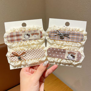 Cute Cartoon Bear Hair Accessories for Girls Lace Trim Handmade Hair Stickers Sweet Girl Back of Head Decorations Dream Silk
