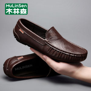 Giày Da Nam Mùa Thu Đông Giày Bốt Lót Lông Cừu Mềm Mại Thoải Mái Giày Bốt Đơn Giản Thường Ngày Giày Đế Bằng Thoáng Khí