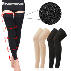 Thigh High Compression Stockings for Women Men 23-32mmHg Footless Graduated Compression Socks with Silicone Band Support Sock