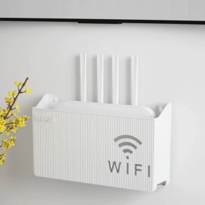 Wireless Wifi Router ชั้นวางกล่องแขวนผนังพลาสติก ABS Organizer กล่อง Power Bracket Organizer กล่องตกแต่งบ้าน