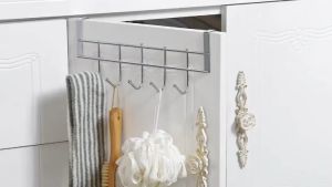 Heavy Duty Stainless Steel 5 Hooks Cabinet Rack Over The Door Hook Organizer Wall Hook Door Hanger Towel Hanger Hook