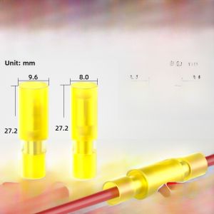Nylon Bullet Head Wire Connectors White Transparent High Temperature Resistant Male And Female Connector Terminal 100 Sets