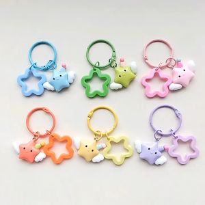 Candy Colour Cute Star Keychain Key Ring Bag Pendant Accessories Gift