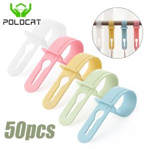Polocat หัวเข็มแถบ 1-50ชิ้น แถบแขวน Pakaian Rumahan กันลื่นที่ยึดชั้นวางกันลมกลาง