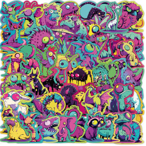 50PCS Cartoon Cool Color Strange Biology Stickers Decorative Skateboards DIY Laptop Waterproof Stickers Toys