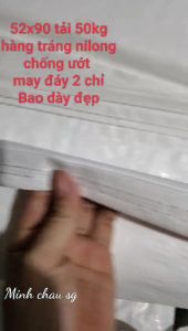 Bao tải trắng/Bao tải dứa 50kg tráng nilong chống ướt khổ 55x90cm hàng tốt ( 5 cái)