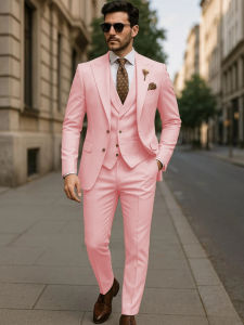 Green Men Suits Single Breasted Wedding Tuxedo 3 Pieces Formal Blazer Vest Pants Set for Groom Prom Party Ceremony costume homme