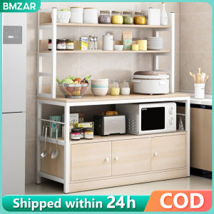BMZAR Kitchen cabinet Microwave oven rack with door Kitchen large capacity floor cabinet