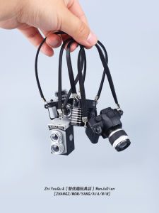 Miniature Glowing Digital Simulation Camera Dollhouse Model Toy Desktop Decoration Toy for Children above 3 Years Old