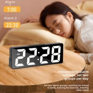 Jiaxun | Night Light Silent LED Alarm Clock with Calendar and Temperature