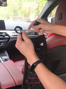 Car Seat Storage Net Organizer Back Seat Storage Mesh Net Bag Practical Strong Nylon Motorcycle Storage Bag 汽车储物网兜