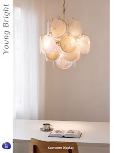 Vintage French Style Colored Glass Chandelier