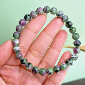 [MY🇲🇾 Ready Stock]7MM 红绿宝Ruby Zoisite Bracelet｜旺财 ✦ 旺事业 ✦ 净化负能量｜