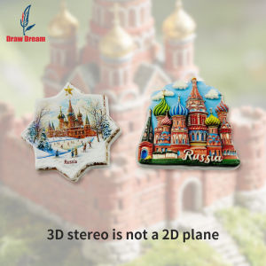 1Pc Russian Creative 3D Refrigerator Magnet World Travel Souvenir Collection Travel Commemorative Decorative Sticker Suitable for Home and Office Decoration Personalized Exclusive Travel Souvenir Magnetic Refrigerator Magnet Home Decoration Kitch...