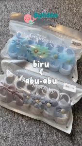 ByKiddos - Kaos Kaki Bayi Perempuan Newborn 0-6 Bulan Import Kualitas Premium Korea Motif 3 Jenis Bunga Pita