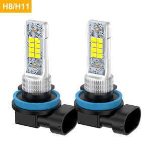 KEVANLY | 2pcs Car Fog Light Headlight Bulbs H8 H9 H11 H7 Led H11 9005 HB3 9006 HB4 16LED 6000K White Auto Fog Lamp Day Running Light 12V