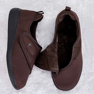 WuChu Winter Warm Diabetic Shoes for Women Wide Width Walking Sneakers Adjustable Closure Slip-on mother shoes for Elderly Swollen Feet Walking Shoes