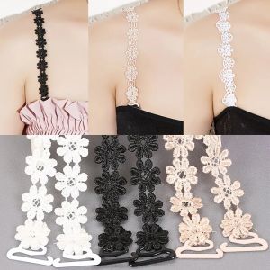 Womens Elastic Transparent Lace Flower Shoulder Strap Bra Strap Adjustable Seamless Bra Strap