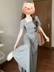 Karrar betsey | Casual Lazy French Style Gray Long Dress