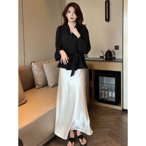 Elegant Waist-Shaping 2026 New Design Fashion Shirt and Skirt Two-Piece Set