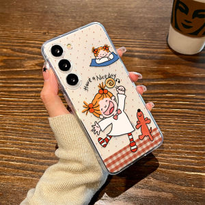 Cute Cartoon Polka Dot Galaxy S25 Transparent Soft Shell Case for Women New S23 plus S22 S21FE Note20 Protective Cover Anti-Fall TPU