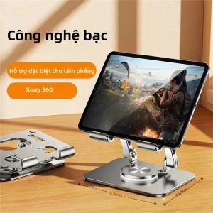 Giá Đỡ Laptop Hợp Kim Nhôm Đa Năng Để Bàn Xoay 360 Độ Gấp Gọn Dùng Được Cho Điện Thoại Và Máy Tính Bảng