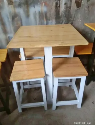 (Ready stok) set Meja Kursi caffe // Meja kursi restoran // meja kursi kayu outdor full finishing