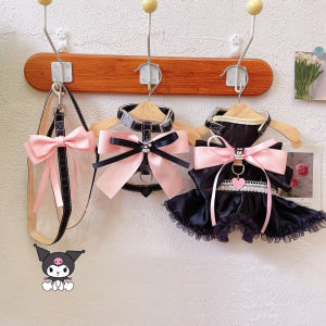 DY Yêu Thương Ins Pet quần áo cho chó và mèo cospaly Dresses với logo phim hoạt hình nơ hồng thanh lịch tràn đầy năng lượng trang phục Vải mượt