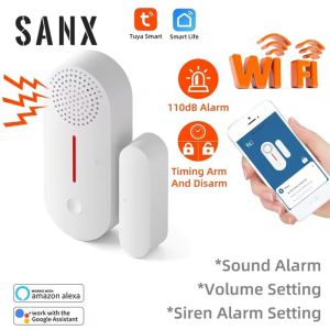 SANX WiFi Door Window Sensor Door Opening Detector Sound Alarm Timed Arm Disarm Smart Home Security Protection Smart Life APP
