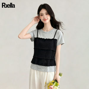 puella | Bộ Đôi Giảm Cân Layering Áo Lót Dây Và Áo Thun Ngắn Tay
