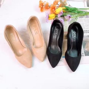 Giày cao gót vuông 7p bít mũi công sở 7p da lộn model mới - kèm video ảnh thật