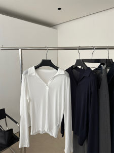 Comfortable Breathable Long Sleeve T-Shirt Casual Sporty Base Layer Polo Shirt Minimalist College Style Versatile Spring Fashion for Women