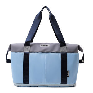กระเป๋าเดินทางความจุขนาดใหญ่สีบล็อกแฟชั่นสำหรับโยคะและออกกำลังกายกลางแจ้ง กระเป๋าใส่ของสำหรับเดินทางแบบอเนกประสงค์ กระเป๋าเดินทางแบบยูนิเซ็กซ์