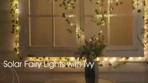 Solar String Lights Ivy Vine Leaf Garland Solar Powered 7/12M 50/100LED Warm White 8 Modes for Garden Wall Patio Christmas Decor