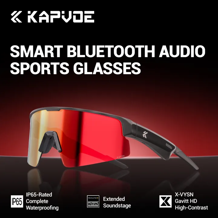 Kapvoe(kapvoe) | Kapvoe Smart Bluetooth Glasses with High-Definition Lenses Long Battery Life Audio Playback Sunglasses Cycling Running Hiking UV