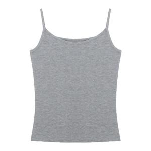 Summer Womens Vest Gray New 2026 Korean Style Pure Color Versatile Fitted Crop Sleeveless
