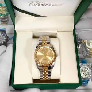 CHENXI Rhinestone Dial Golden Quartz Watches Mens Stainless Steel Band Waterproof Luminous Creative Business Male Wristwatch